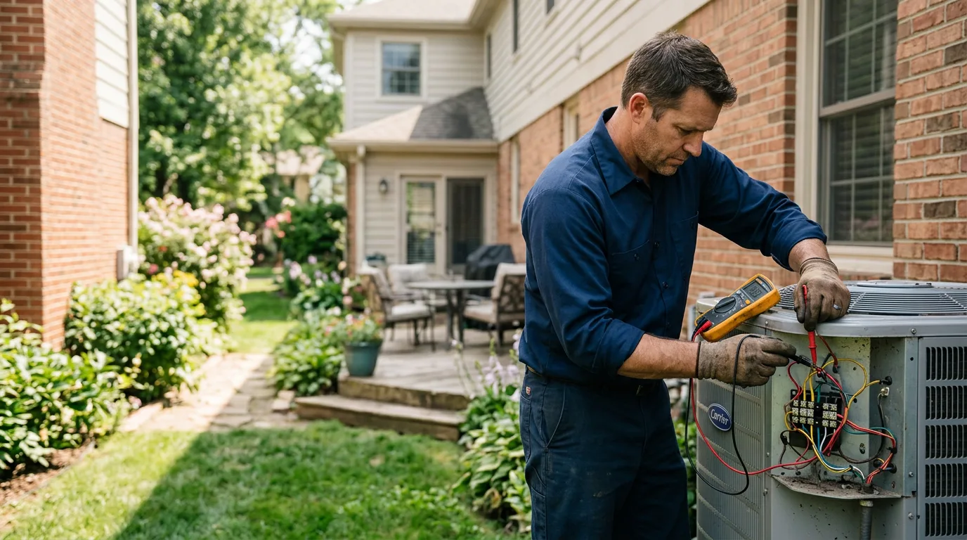 HVAC technician working near Warner, OK